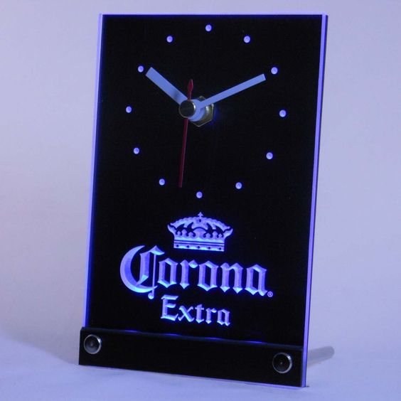 Corona Extra Crown Beer D Led Bar Table Clock