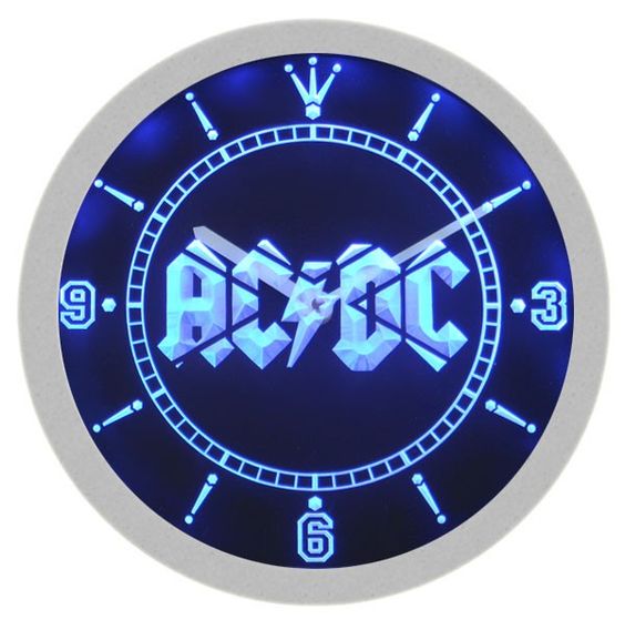 Acdc Acdc Metal Rock Music Bar Wall Clock
