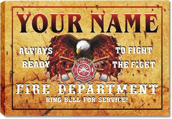 Custom Fire Dept Eagle Fighter Iaff Stretched Canvas Print Decor Light