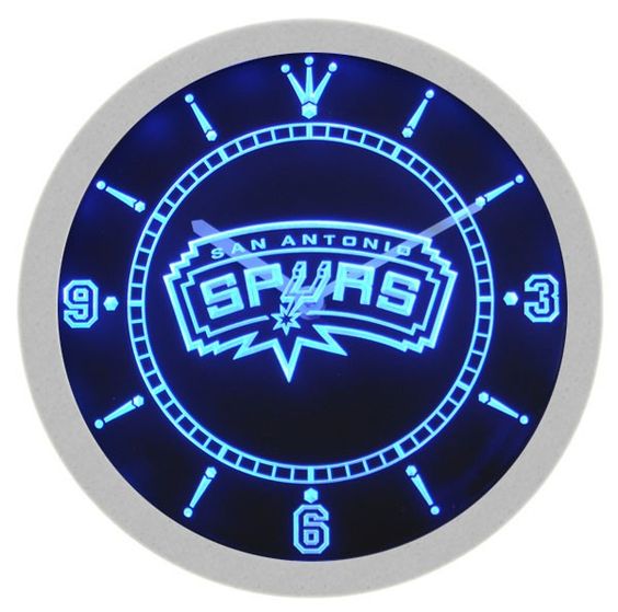 San Antonio Spurs Basketball LED Light Bar Wall Clock