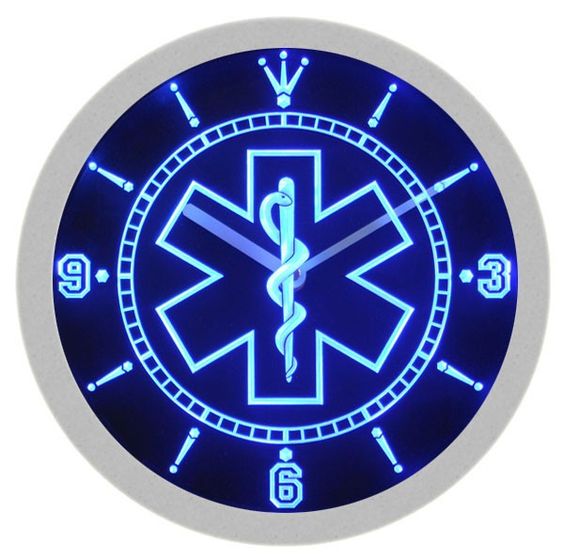 Ems Paramedic Medical Services LED Light Bar Wall Clock