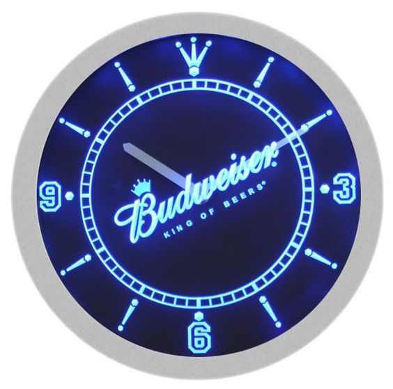 Budweiser King Of Beer LED Light Bar Wall Clock