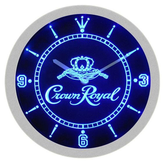 Crown Royal Whiskey LED Light Bar Wall Clock