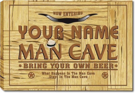 Custom Man Cave Cowboy Stretched Canvas Print Decor Light