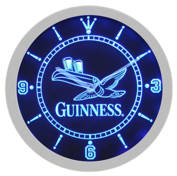 Guinness Toucan Beer LED Light Bar Wall Clock