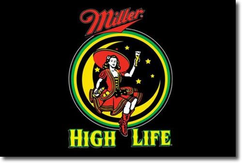 Miller High Life Girl Beer Bar Stretched Canvas Print Light