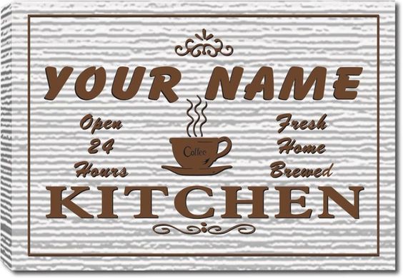 Custom Kitchen Coffee Stretched Canvas Print Decor