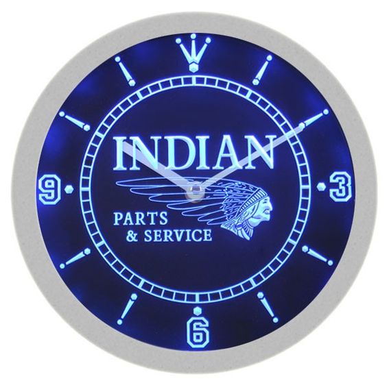 Indian Motorcycles LED Light Bar Wall Clock