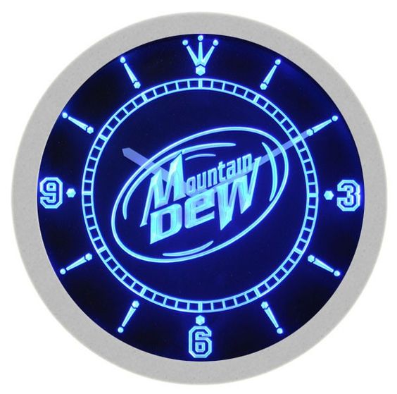 Mountain Dew Energy Drink Bar Wall Clock