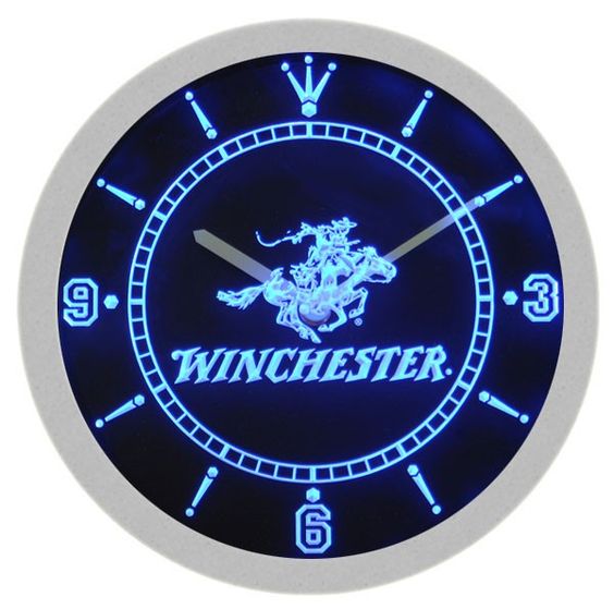 Winchester Firearms Gun Pistol Rifle Bar Wall Clock