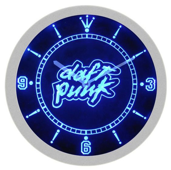 Daft Punk Metal Rock Music LED Light Bar Wall Clock