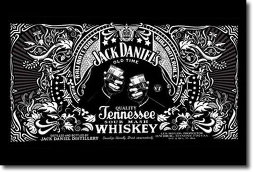 Jack Daniel`S Tennessee Whiskey Bar Stretched Canvas Print Light