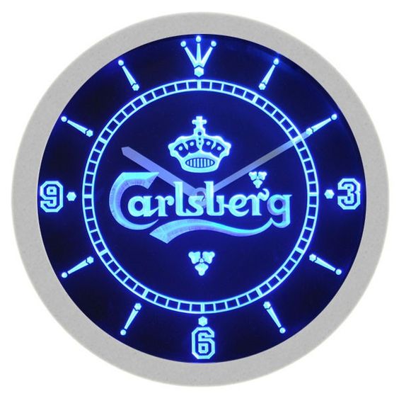 Carlsberg Beer LED Light Bar Wall Clock