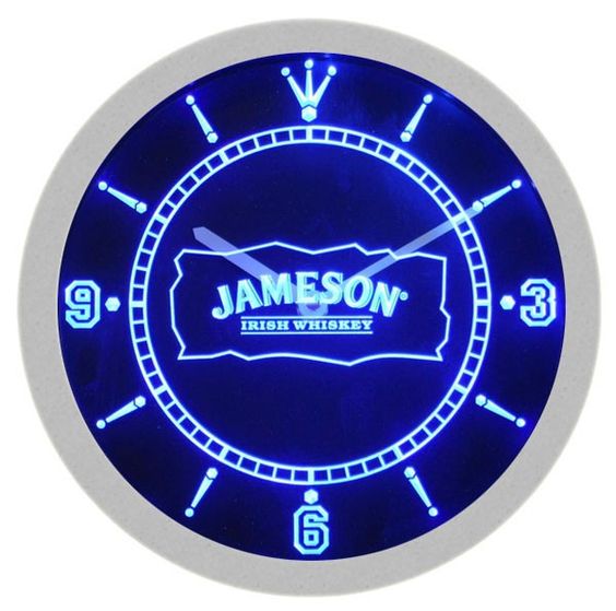 Jameson Irish Whiskey LED Light Bar Wall Clock