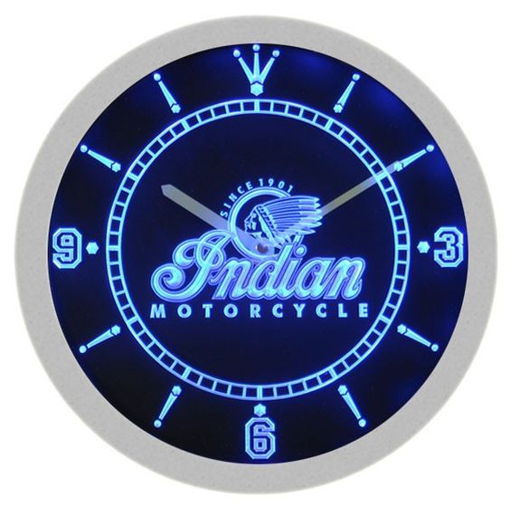 Indian Motorcycle Bar Wall Clock