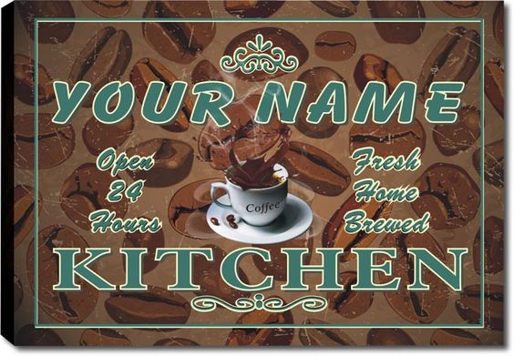 Custom Kitchen Coffee Stretched Canvas Print Decor Light