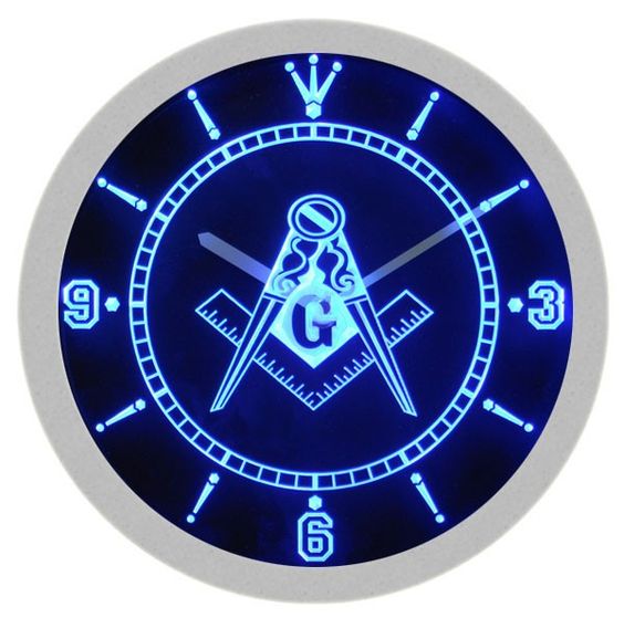 Masonic Freemason Lodge LED Light Bar Wall Clock