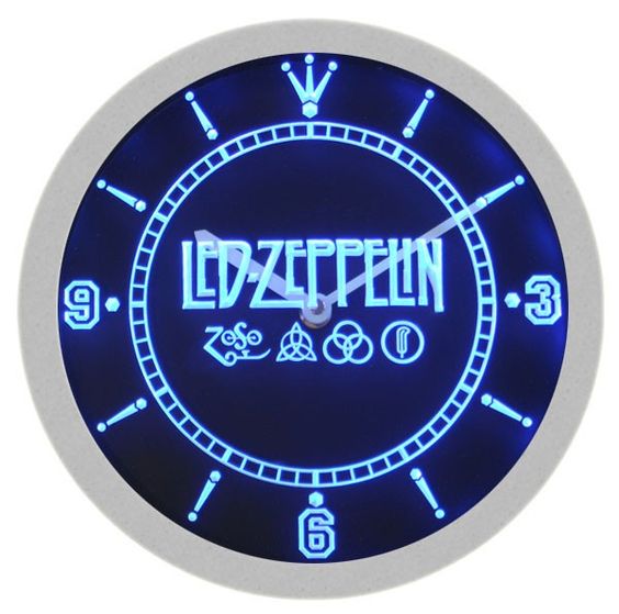 Led Zeppelin Metal Rock Music LED Light Bar Wall Clock