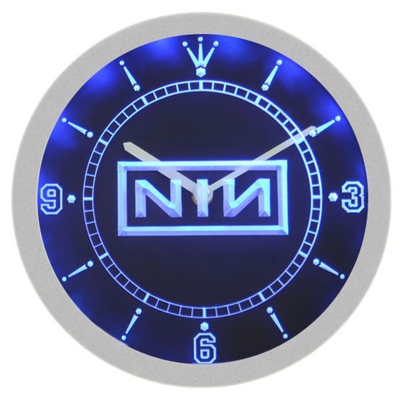 Nin Nine Inch Metal Rock Music LED Light Bar Wall Clock