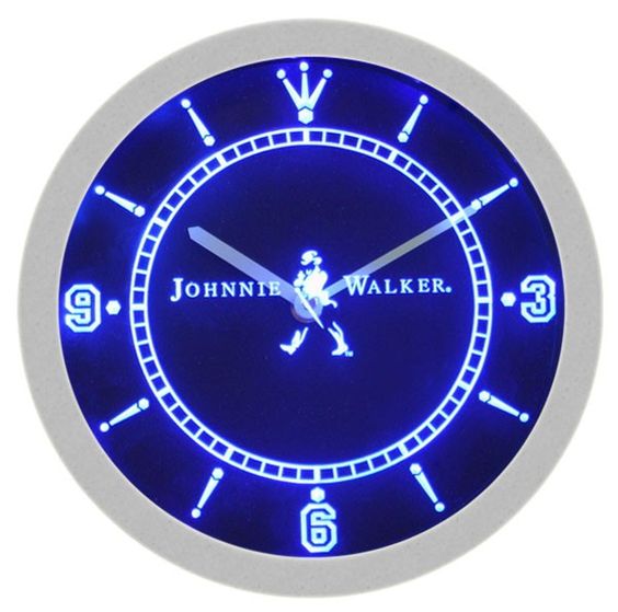 Johnnie Walker Whiskey LED Light Bar Wall Clock