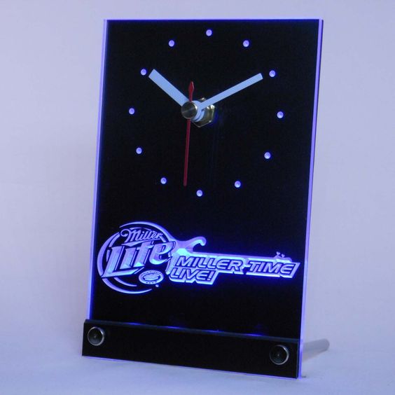 Miller Time Live Beer 3D Led Light Bar Table Clock