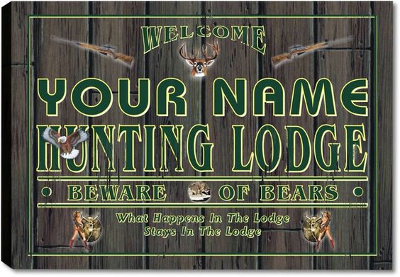 Custom Hunting Lodge Deer Stretched Canvas Print Decor