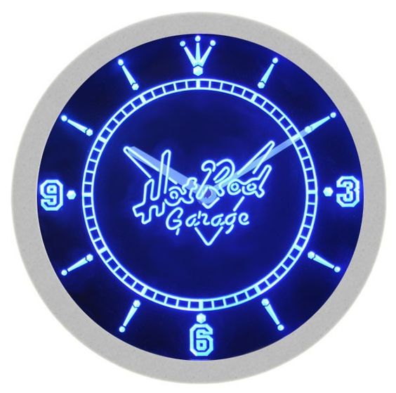 Hot Rod Garage Car LED Light Bar Wall Clock