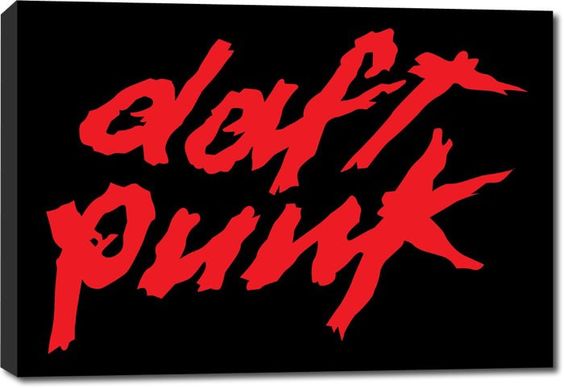 Daft Punk Metal Rock Music Bar Stretched Canvas Print Light