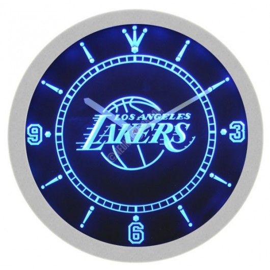 Los Angeles Lakers Basketball LED Light Bar Wall Clock.