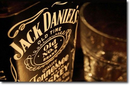 Jack Daniel`S Old No. 7 Tennessee Whiskey Bar Stretched Canvas Print Light