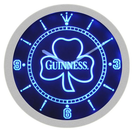 Guinness Shamrock Beer Bar Wall Clock