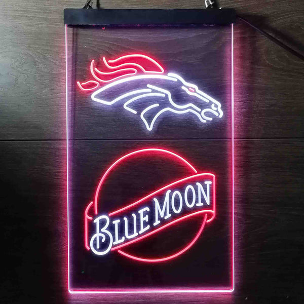 Blue Moon Bar Denver Broncos Est 1960 Led Light